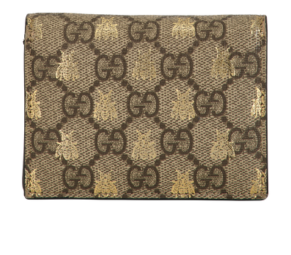 Gucci Bifold GG Supreme Bee Wallet, &pound;150, Accessories, Beige/Black, Canvas, Front view